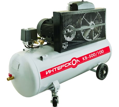 Воздушный масляный компрессор с ременным приводом Интерскол КВ-500/100 379.1.0.00