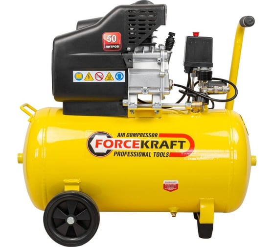 Поршневой компрессор с прямым приводом Forcekraft ресивер 50 л, 8 бар, 180 л/м, 1100w, 230v FK-BM25/50(54662)