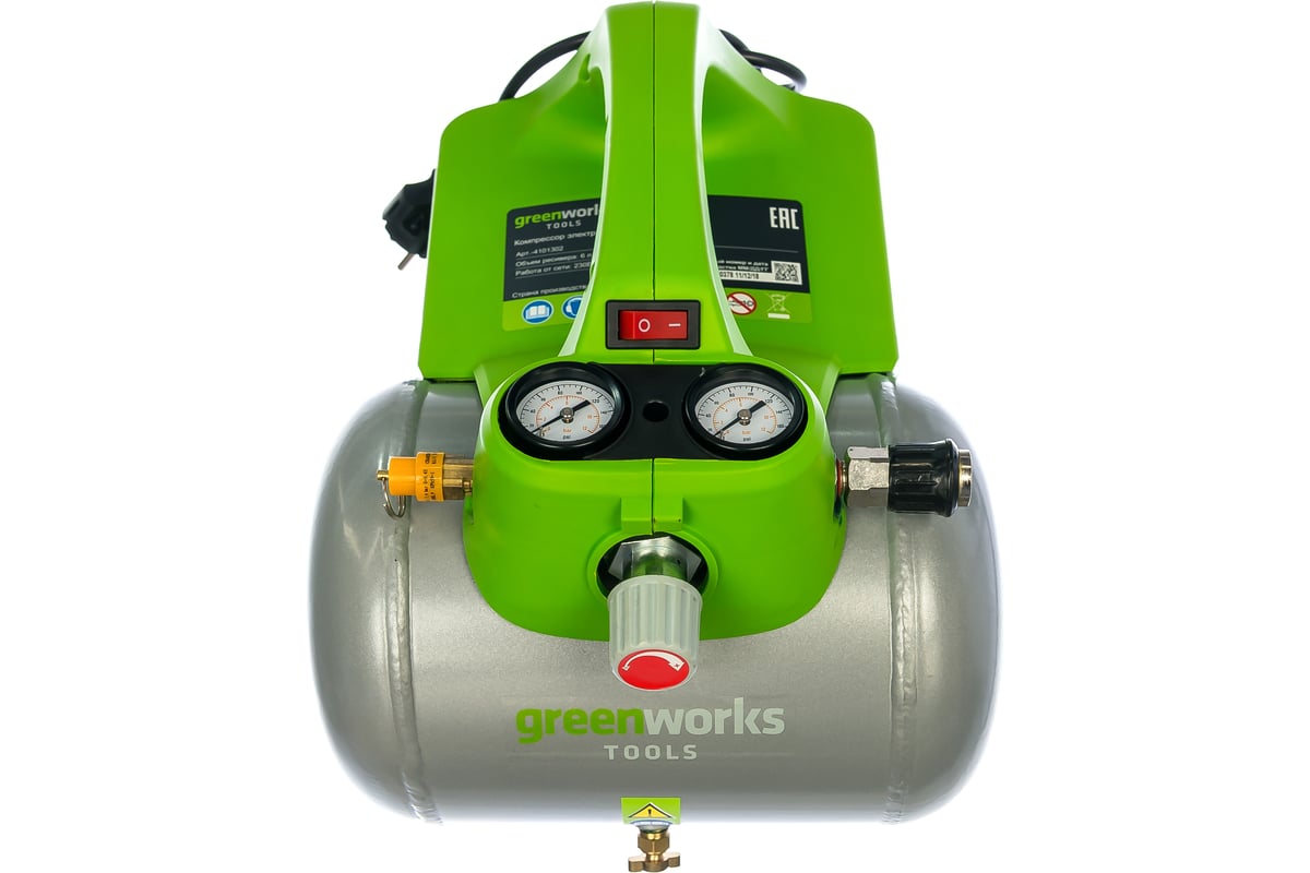 Электрический компрессор 300В, 8 бар Greenworks GAC6L 4101302 .