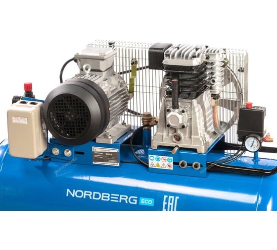 Поршневой компрессор с ременным приводом, объем 100 л NORDBERG ECO NCE100/520