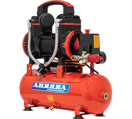 Компрессор Aurora PASSAT-8 BLACK тихий, безмасляный, 8 л, 170л/мин, 0.9 кВт 35008