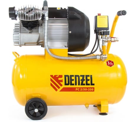 Пневматический компрессор 2,2 кВт, 350 л/мин, 50 л Denzel 58081