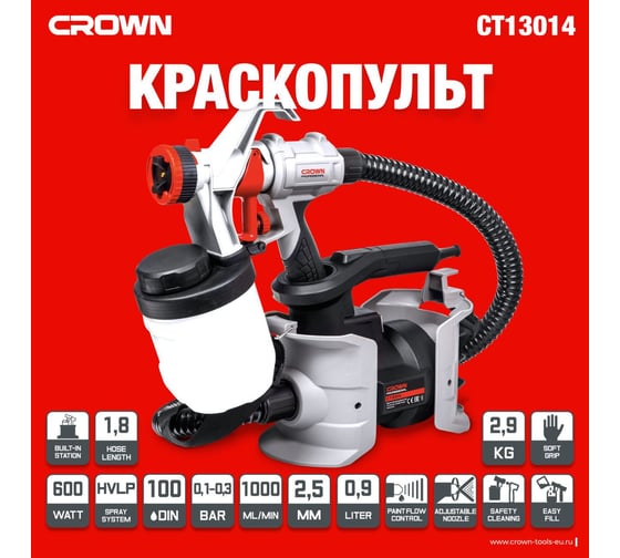 Электрический краскопульт CROWN CT31014