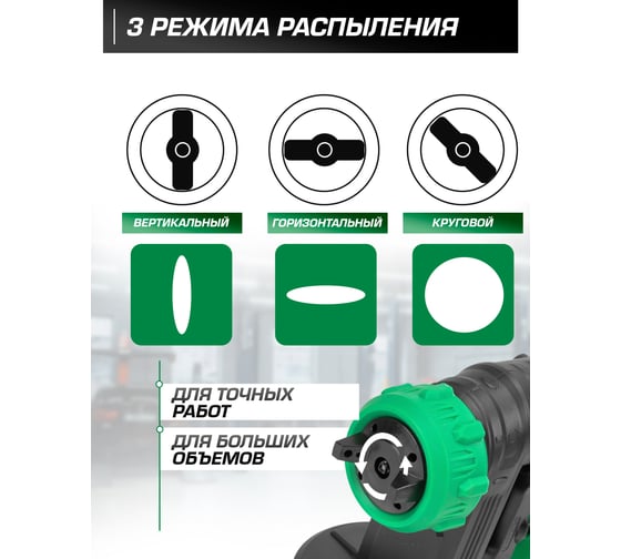 Электрический ручной краскопульт Rockforce 230 В, 400 Вт, объем бачка 1 л, макс.расход краски 800 мл/мин RF-SG100-640H(59000)