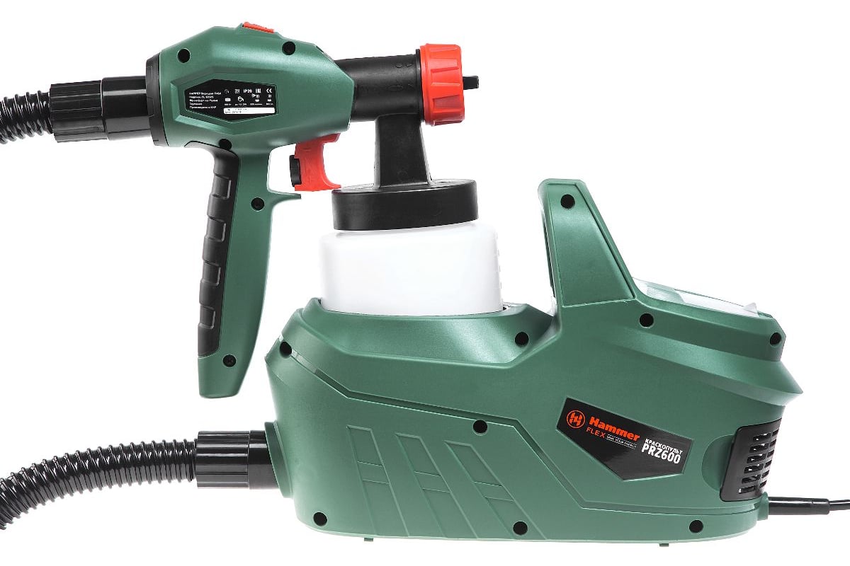 Краскопульт Hammer Flex 600 Вт, 0-800 мл/мин, 800 мл бак, вязкость до ...