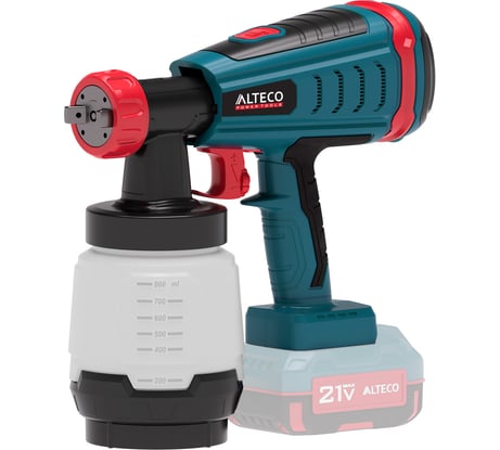 Бесщеточный аккумуляторный краскораспылитель ALTECO CSG 21-1000 BL Solo 74567