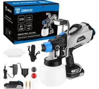 Краскопульт аккумуляторный DEKO SGD20 PRO, 20В, 1200 мл, 2x3.0Ач 085-1337