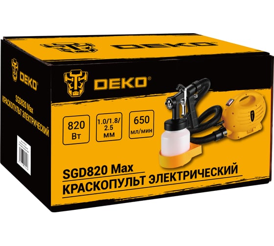 Краскопульт электрический DEKOSGD820 Max, 800 мл, 820Вт 085-1332