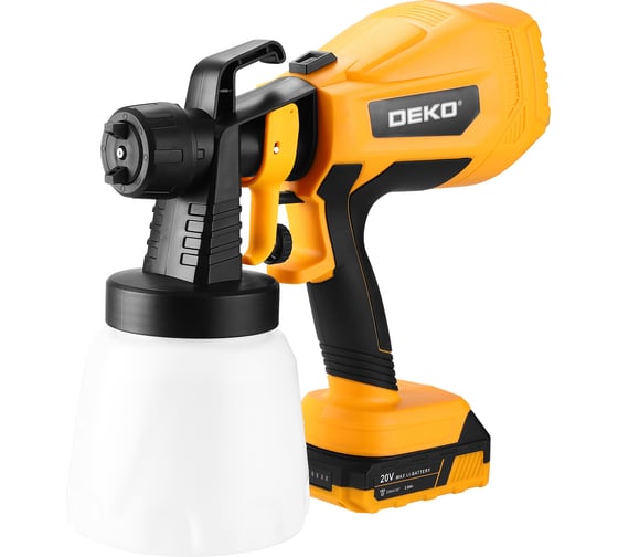 Краскопульт аккумуляторный SGDK20-Li, 20В, 1000 мл, 2x2.0Ач DEKO 086-1020