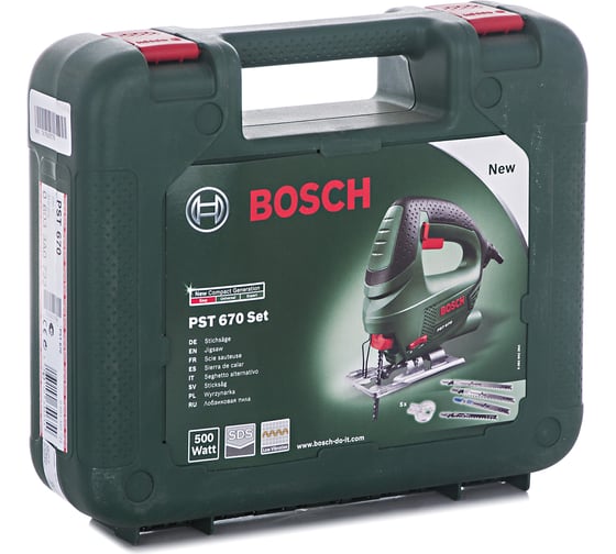 Лобзик Bosch PST 670 + 4 пильных полотна 0.603.3A0.722