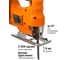 Электрический лобзик TDM ELECTRIC ЛЭ-580/65, мощность 580 Вт, пропил 65 мм, 3000 ход/мин, шнур 3 м, "Рубин" SQ1089-0102 3