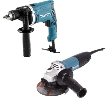 Набор Makita DK0123: углошлифовальная машина GA5030 + ударная дрель HP1630