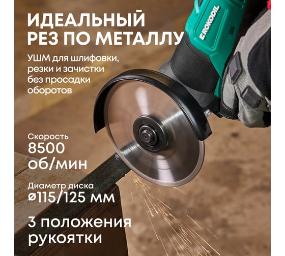 Мультиверт Rokodil / Набор инструментов аккумуляторный, 3 в 1: Шуруповерт, Болгарка аккумуляторная, Лобзик электрический / 2 АКБ, 21000 об/мин, 700 Вт / 1048558