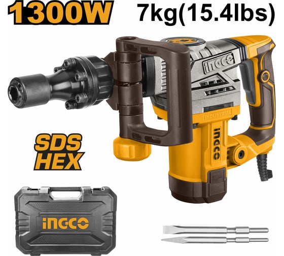 Отбойный молоток INGCO 1300Вт HEX 20Дж SUPER INDUSTRIAL PDB130018