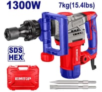 Отбойный молоток emtop напряжение: 220-240 В ~ 50/60 Гц Входная мощность: 1300 Вт Скорость удара: 3800 ударов в минуту Сила удара: 20 Дж EDBRH1301