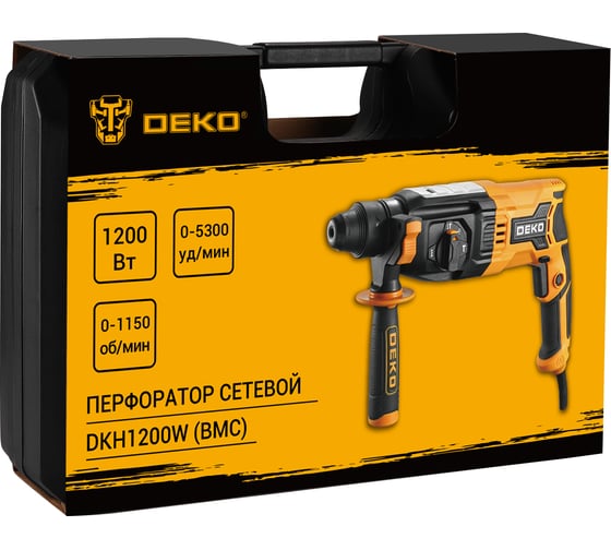 Сетевой перфоратор DEKO DKH1200W в кейсе, 1200 Вт 063-4364
