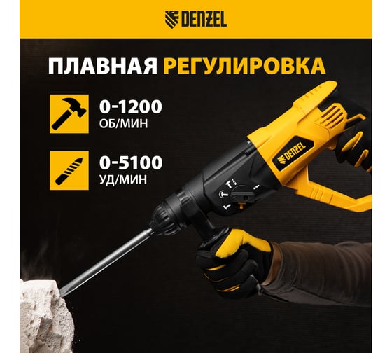 Электрический перфоратор DENZEL RH-1050-26 26608