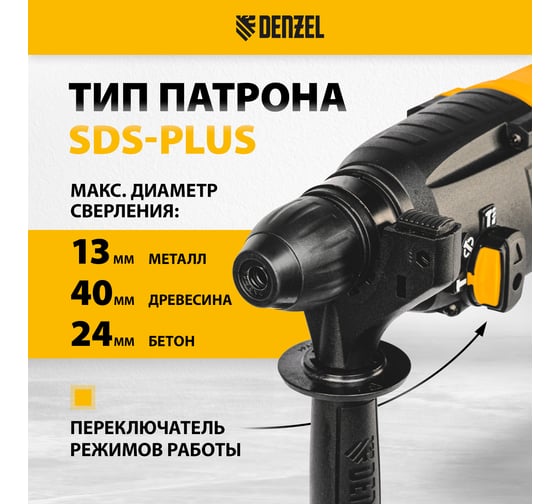 Электрический перфоратор DENZEL RH-750-24 26605