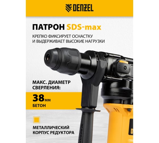 Электрический перфоратор DENZEL RHV-1050-38-max 26620