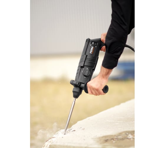Перфоратор FERM IND SDS-plus 800 W, сила удара - 2.7 Дж, число ударов в мин - 0-5500 HDM1038P