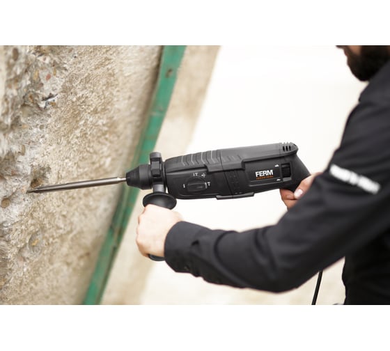 Перфоратор FERM IND SDS-plus 800 W, сила удара - 2.7 Дж, число ударов в мин - 0-5500 HDM1038P