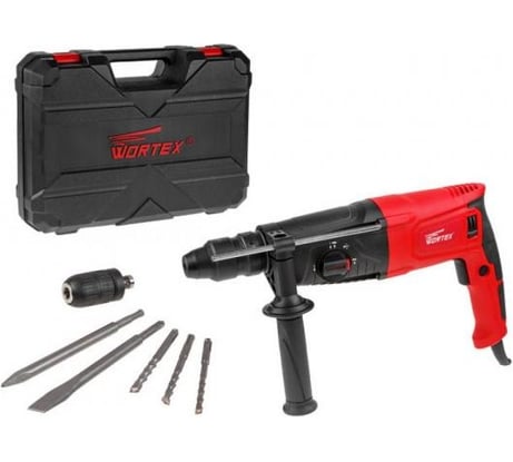 Перфоратор WORTEX RH 2621 в чемодане + (2 зубила, 3 сверла) 1333519