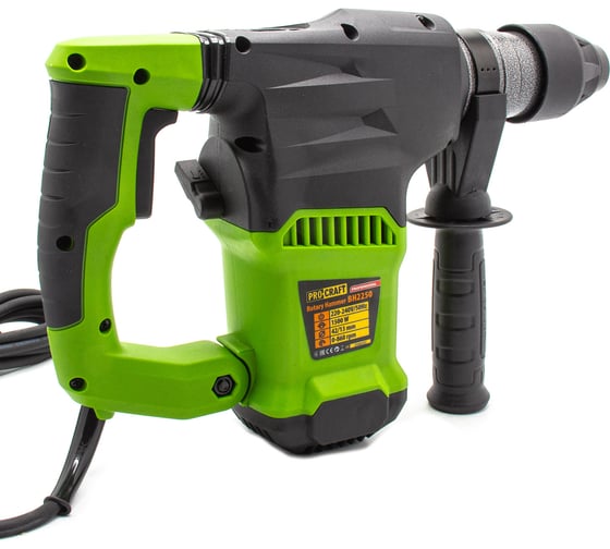 Перфоратор PROCRAFT 1500 Вт, 6,0 Дж, 0-4250 уд/мин, SDS+ BH2250