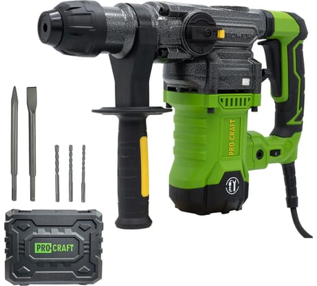 Перфоратор PROCRAFT 1500 Вт, 5,5 Дж, 0-4300 уд/мин, SDS+ BH1800