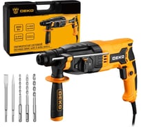 Сетевой перфоратор DEKO DKH900 в кейсе с набором из 5 буров SDS+, 850 Вт 083-1044