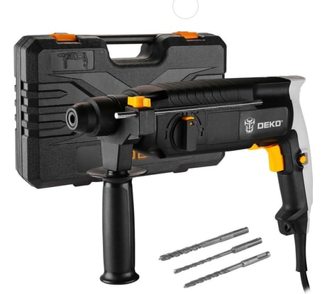 Сетевой перфоратор DEKO DKH950W в кейсе с набором из 3 буров SDS+, 950 Вт, 4860 уд/мин, 3.2 063-4121