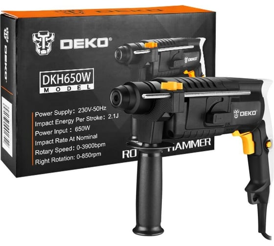 Сетевой перфоратор DEKO DKH650W 650 Вт, 3900 уд/мин, 2.1 Дж 063-4118