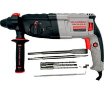 Перфоратор GRANDFAR (щетки 1 пара, зубило плоское 1 шт, пика 1 шт, бур 6/100,8/100,10/100 по 1 шт ) GBH28-850G1