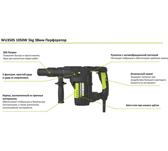 Перфоратор WORX Professional WU350S