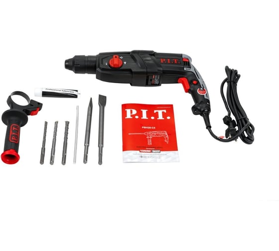 Перфоратор электрический P.I.T. SDS-Plus, горизонт, 1050Вт, 3,2Дж, 3режима, Ø28мм, 0-1100, кейс PBH28-C5