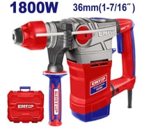 Перфоратор emtop напряжение: 220-240 В ~ 50/60 Гц Потребляемая мощность: 1800 Вт Скорость холостого хода: 850 об / минСкорость удара: 4200 ударов в минуту ERHRP1801