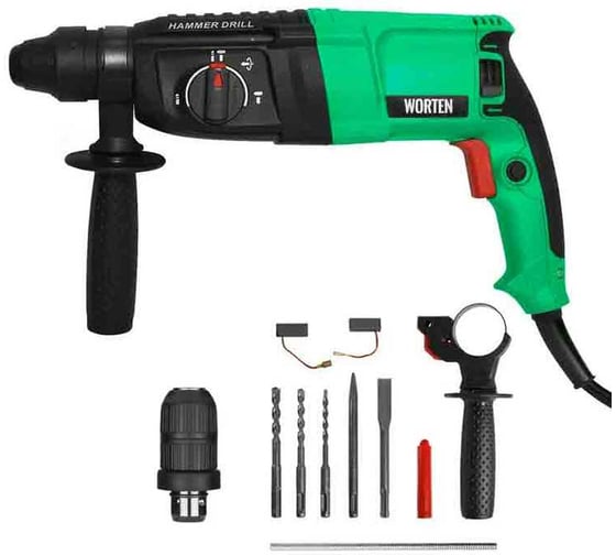 Перфоратор WORTEN SDS-plus сетевой в кейсе, 1150Вт, набор 5 буров  IM КА-90000579