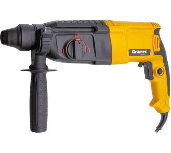 Перфоратор электрический Gramex HRH-980 (980Вт,0-1300об/мин,0-5500уд/мин,3,3Дж,3 реж,SDS+) кейс (1/4) 4195 1
