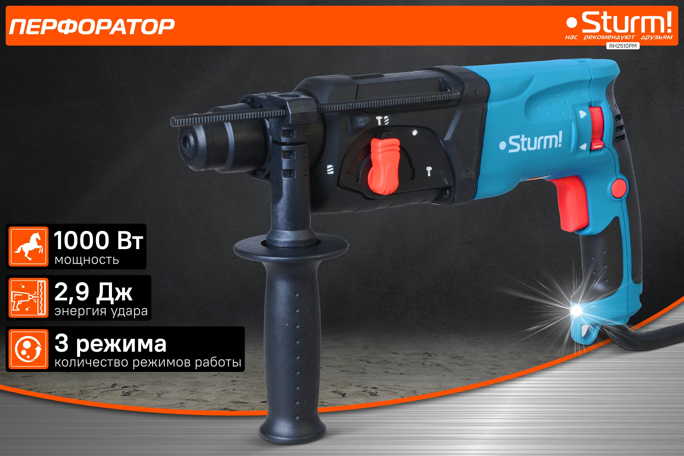 Перфоратор Sturm RH2510PM — фото 3