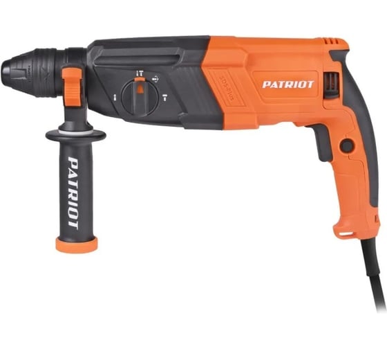 Перфоратор PATRIOT RH 267 SDS+, мощность 825 Вт, 2.8 Дж, 3 режима работы, макс.диаметр 26 мм, набор буров и долот, глубиномер, кейс 140301327