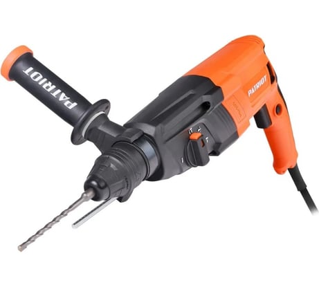 Перфоратор PATRIOT RH 287 SDS+, мощность 1065 Вт, 3.2 Дж, 3 режима работы, макс.диаметр 28 мм, набор буров и долот, глубиномер, кейс 140301329
