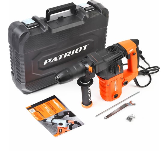 Перфоратор PATRIOT RH 303 SDS+, мощность 1275 Вт, 4.2 Дж, 3 режима работы, макс.диаметр 26 мм, глубиномер, кейс 140301303