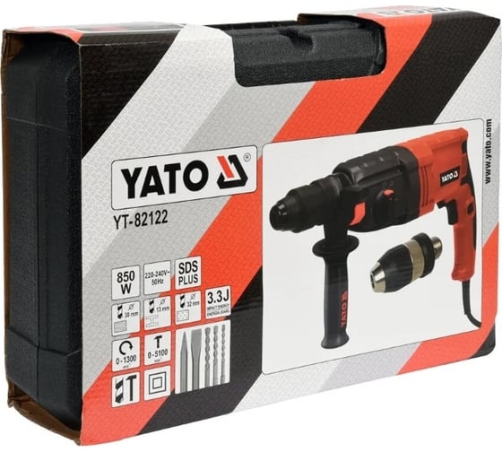 Перфоратор YATO SDS PLUS 850 Вт YT-82122