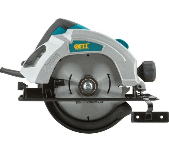 Дисковая пила FIT 1300 Вт, 4500 об/мин, 185/20 мм, железная опора, резкий наклон, блок шпинделя, коробка 80404