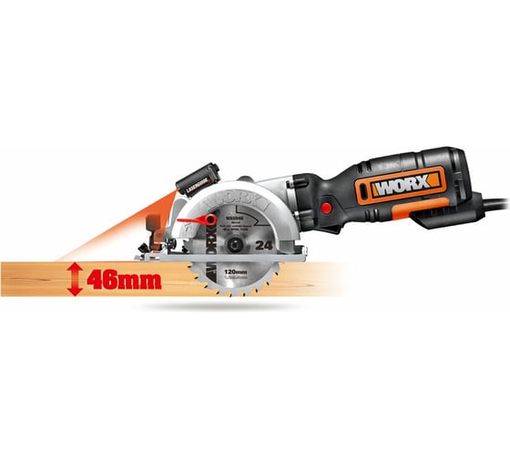 Дисковая электрическая пила WORX 710Вт, 120 мм, кейс, WX427