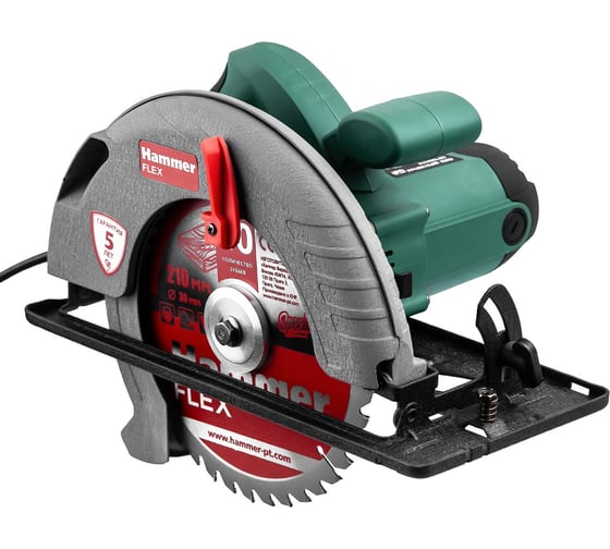 Циркулярная пила Hammer Flex 1800 Вт, 6000 об/мин, 210x30 мм, макс. пропил 70 мм CRP1800/210 1