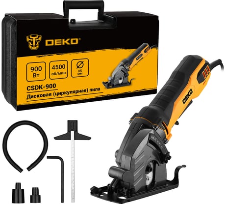 Дисковая (циркулярная) пила DEKO CSDK-900 в кейсе, 900Вт, 85мм диск 085-1154