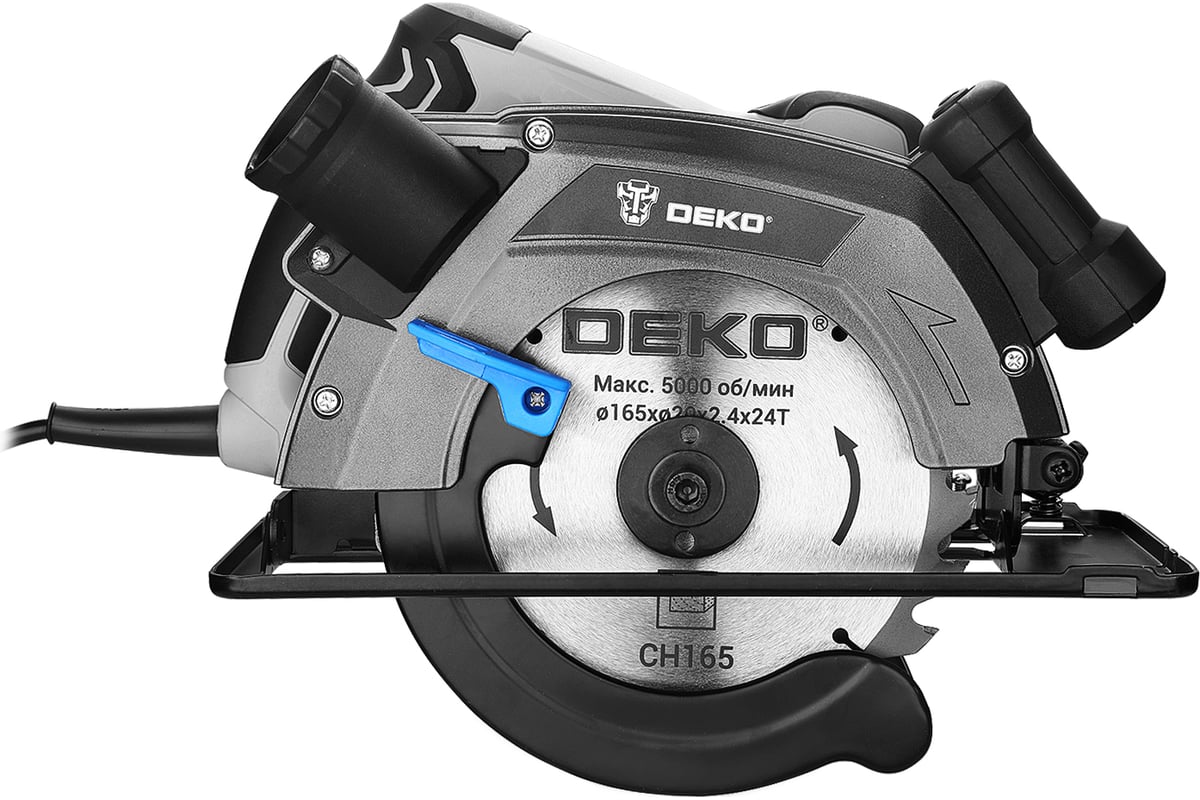 Дисковая (циркулярная) пила DEKO CSDK-1500 PRO, 1500Вт, 165мм диск ...