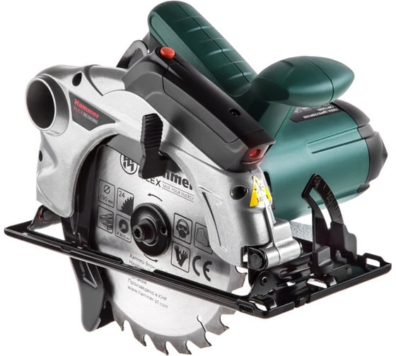 Циркулярная пила Hammer Flex CRP1500D 1500Вт 4700об/мин 190x30мм макс.пропил 67мм 324902