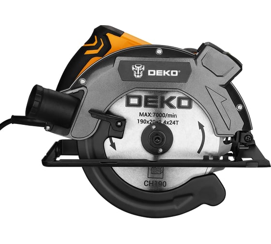 Дисковая (циркулярная) пила DEKO DKCS1800 Laser 1800Вт, 190мм диск, лазерный указатель 063-4192