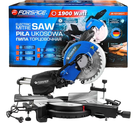 Пила торцовочная Forsage  (230V, 1900W, 4800об/мин, диск 254х30х2.4мм) F-JS-1013A3-1(61260)